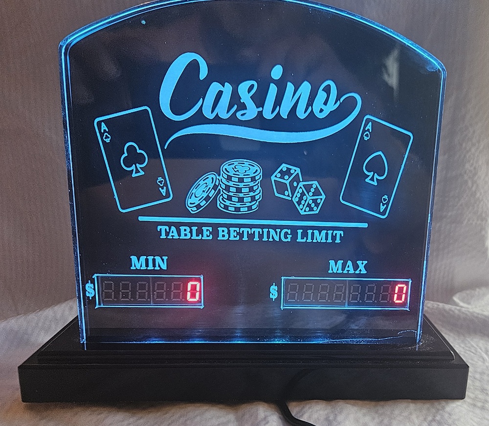 LED digital table betting limit sign
