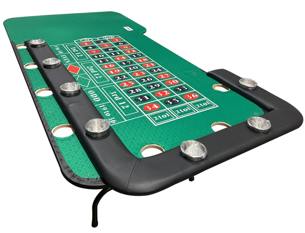 In stock !! 96" Roulette table w/ Tall folding metal legs