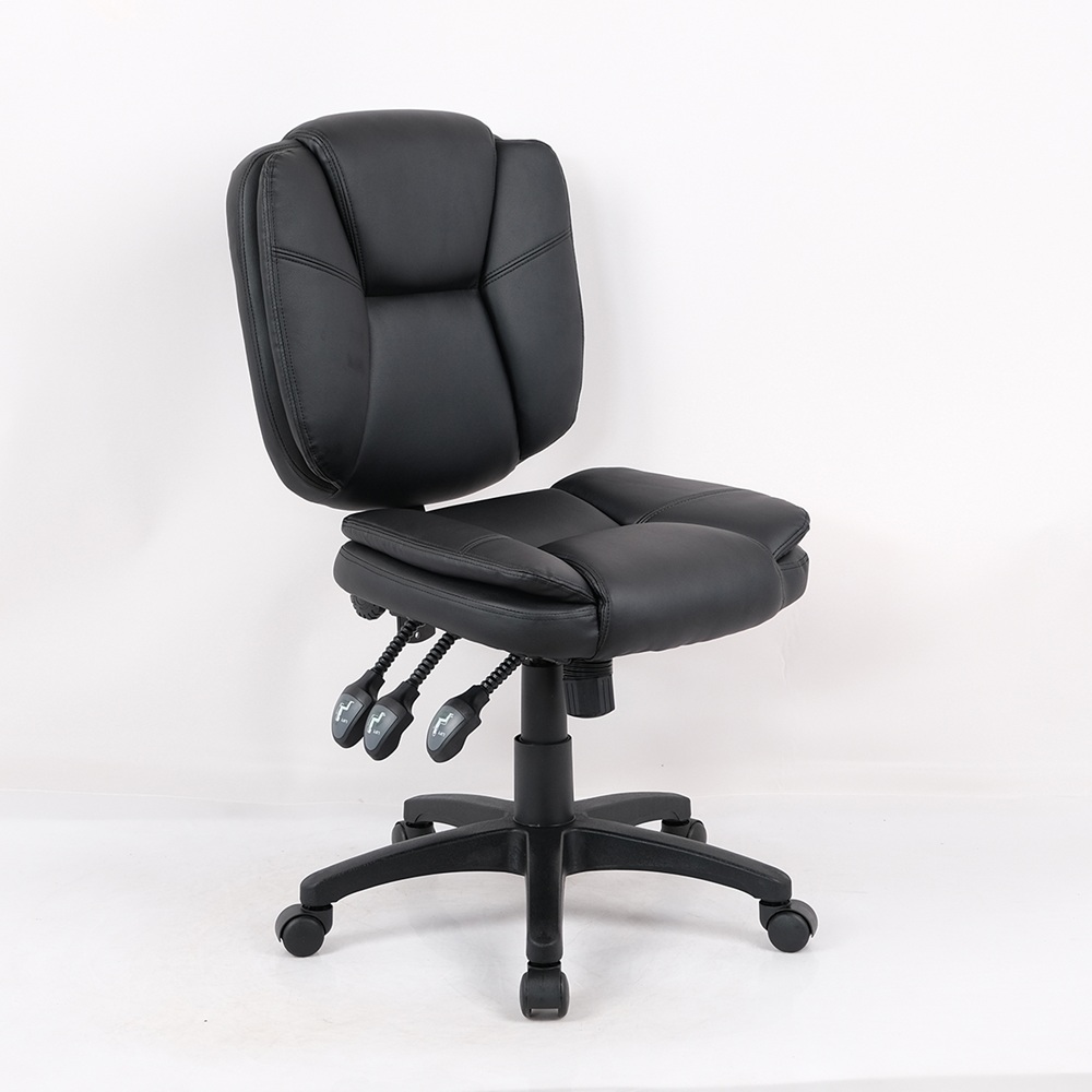 Mid back pillow top multi-function chairs w/ casters