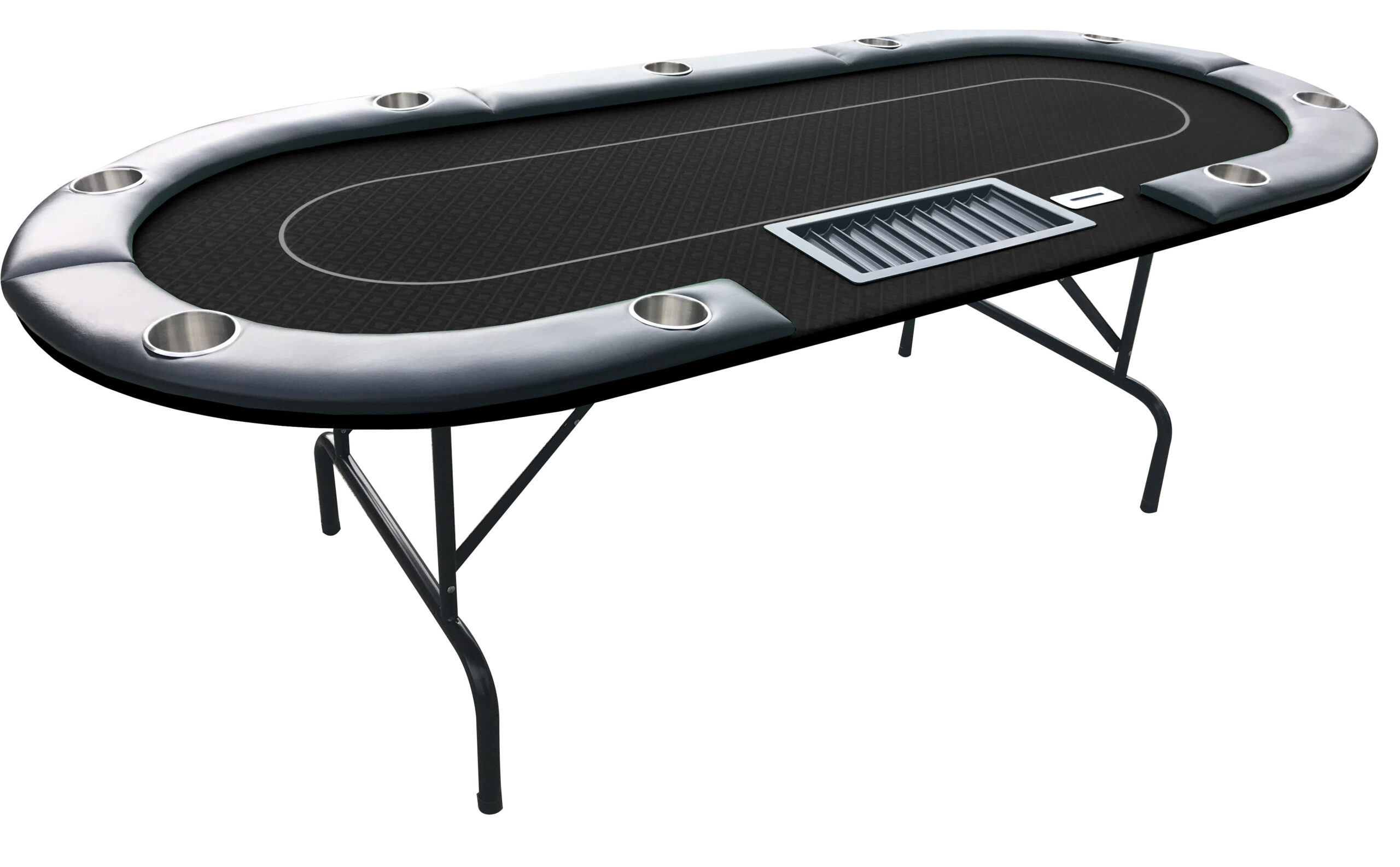 96" poker table black felt folding legs
