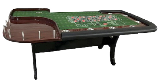 Table has blemishes !! 96" Premium Roulette table with H legs and chip rail