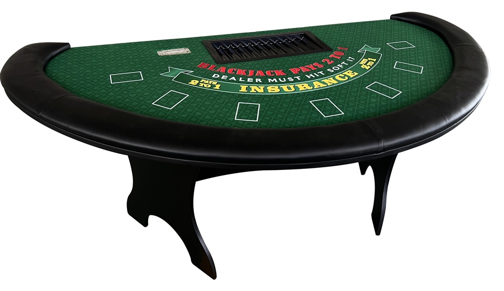 72x36" blackjack table with new butterfly leg base