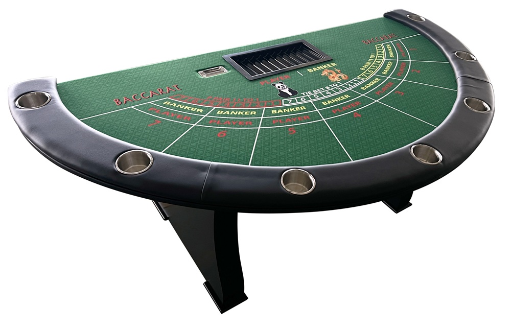 84x42" baccarat table with new WS2 leg base