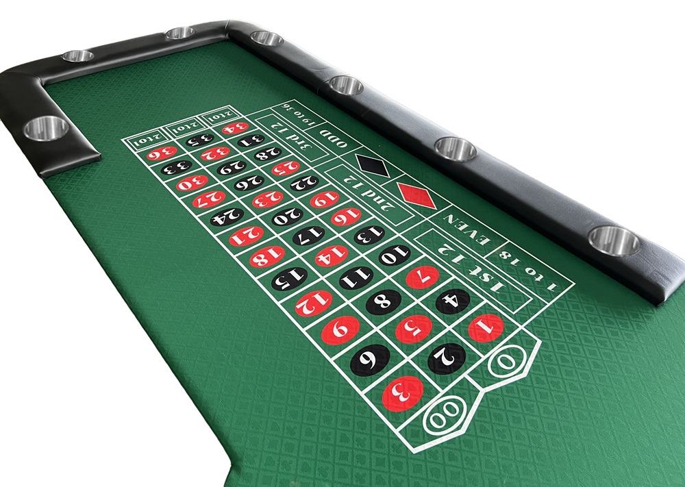 In stock !! 96" Roulette table w/ new 36" tall WS2 Wooden legs, black felt - Image 4